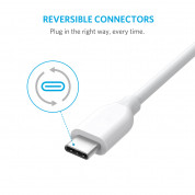 Anker Powerline USB-A to USB-C 3.0 Cable - бърз и издръжлив кабел за зареждане на устройства с USB-C порт (90 см) (бял) 2