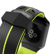 X-doria Action Band - силиконова каишка за Apple Watch 38мм, 40мм (черен-зелен)