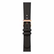 Withings Leather Band Rose Gold Buckle 18mm for Withings Steel, Steel HR (36mm) and other 18mm watches (black)