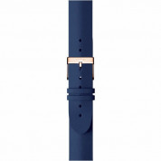 Withings Leather Band Rose Gold Buckle 18mm for Withings Steel, Steel HR (36mm) and other 18mm watches (blue)