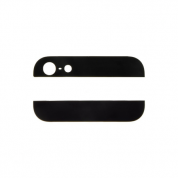 OEM Back Cover Glass - стъклени елементи за горната и долната част от гърба за iPhone SE (черен)