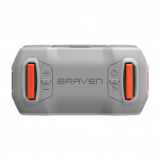 Braven Ready Pro Outdoor Series Bluetooth Speaker - безжичен водоустойчив спийкър с микрофон и вънпна батерия (сив-оранжев)  4