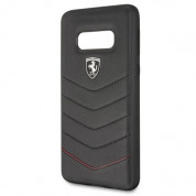 Ferrari Heritage Quilted Leather Hard Case - кожен кейс (естествена кожа) за Samsung Galaxy S10e (черен) 2