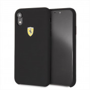 Ferrari Hard Silicone Case - силиконов (TPU) калъф за iPhone XR (черен)