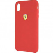 Ferrari Hard Silicone Case - силиконов (TPU) калъф за iPhone XR (червен)