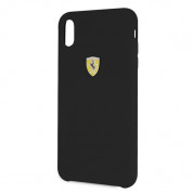 Ferrari Hard Silicone Case - силиконов (TPU) калъф за iPhone XS, iPhone X (черен)