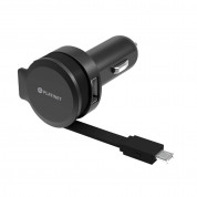 Platinet Car Charger Rolling Cable 2.4A Micro-USB - зарядно за кола с Micro-USB кабел и USB изход (черен)
