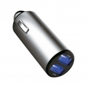 Platinet Car Charger Metallic USB 2 x USB 4.8A - метално зарядно за кола с 2xUSB изхода (сребрист) 2