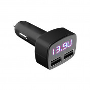 Platinet Car Charger 2 x USB 2.4A Voltage and Temperature LCD (black)