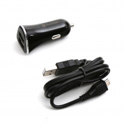 Platinet Car Charger 3 x USB 5.2A with MicroUSB Cable 1m - зарядно за кола с 3 x USB порта (100 см) (черен)