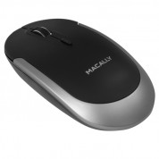 Macally Bluetooth Optical Quiet Click Mouse - безжична блутут мишка за PC и Mac (тъмносив-черен) 