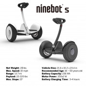 Mi Ninebot S - електрически самобалансиращ скутер за придвижване в градски условия (бял) 3