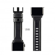 Urban Armor Gear Leather Strap - кожена (естествена кожа) каишка за Apple Watch 42мм, 44мм, 45мм (черен) 2