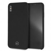 Mercedes-Benz Silicone Hard Case - силиконов (TPU) калъф за iPhone XS Max (черен)
