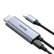Baseus USB-C to HDMI Cable (CATCY-D0G) -  видео кабел за свързване от USB-C към HDMI 4K и PD 60W за устройства с USB-C порт (черен) 1