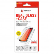 Displex Real Glass 10H Protector 2D with TPU Case - силиконов калъф и калено стъклено защитно покритие за дисплея на iPhone 8, iPhone 7 (прозрачен) 2