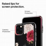 Spigen Ciel Red Floral Case - дизайнерски удароустойчив кейс за iPhone 11 Pro (прозрачен) 2