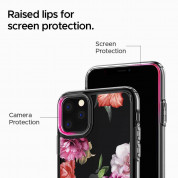 Spigen Ciel Rose Floral Case - дизайнерски удароустойчив кейс за iPhone 11 Pro (прозрачен) 2