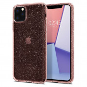 Spigen Liquid Crystal Glitter Case - тънък силиконов (TPU) калъф за iPhone 11 Pro Max (розов)  2