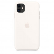 Apple Silicone Case - оригинален силиконов кейс за iPhone 11 (бял) 2