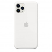 Apple Silicone Case - оригинален силиконов кейс за iPhone 11 Pro (бял) 2