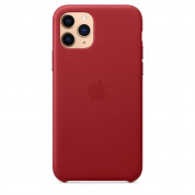 Apple iPhone Leather Case - оригинален кожен кейс (естествена кожа) за iPhone 11 Pro (червен) 4