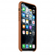 Apple iPhone Leather Case - оригинален кожен кейс (естествена кожа) за iPhone 11 Pro (кафяв) 5