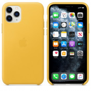 Apple iPhone Leather Case - оригинален кожен кейс (естествена кожа) за iPhone 11 Pro (жълт)