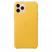 Apple iPhone Leather Case - оригинален кожен кейс (естествена кожа) за iPhone 11 Pro (жълт) 5