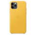 Apple iPhone Leather Case - оригинален кожен кейс (естествена кожа) за iPhone 11 Pro (жълт) 2