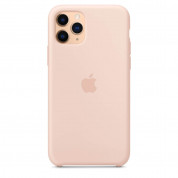 Apple Silicone Case - оригинален силиконов кейс за iPhone 11 Pro Max (розов пясък) 4