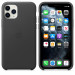 Apple iPhone Leather Case - оригинален кожен кейс (естествена кожа) за iPhone 11 Pro Max (черен) 1