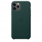 Apple iPhone Leather Case - оригинален кожен кейс (естествена кожа) за iPhone 11 Pro Max (зелен) 1