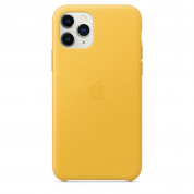 Apple iPhone Leather Case - оригинален кожен кейс (естествена кожа) за iPhone 11 Pro Max (жълт) 2