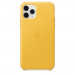 Apple iPhone Leather Case - оригинален кожен кейс (естествена кожа) за iPhone 11 Pro Max (жълт) 3
