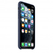 Apple iPhone Leather Case - оригинален кожен кейс (естествена кожа) за iPhone 11 Pro Max (тъмносин) 5