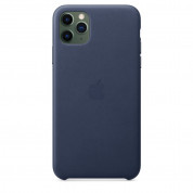 Apple iPhone Leather Case - оригинален кожен кейс (естествена кожа) за iPhone 11 Pro Max (тъмносин) 3