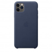 Apple iPhone Leather Case - оригинален кожен кейс (естествена кожа) за iPhone 11 Pro Max (тъмносин) 1