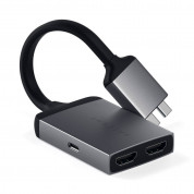 Satechi USB-C to Dual HDMI 4K Adapter - адаптер с поддръжка на 4K за свързване от USB-C към HDMI за MacBook (тъмносив)