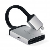 Satechi USB-C to Dual HDMI 4K Adapter - адаптер с поддръжка на 4K за свързване от USB-C към HDMI за MacBook (сребрист)