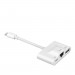 4smarts 3in1 Hub Lightning to Ethernet, USB-A and Lightning - Lightning хъб с Ethernet, Lightning, USB-A портове за iPhone и iPad (бял) 4