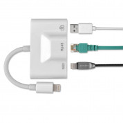 4smarts 3in1 Hub Lightning to Ethernet, USB-A and Lightning (white)