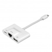 4smarts 3in1 Hub Lightning to Ethernet, USB-A and Lightning (white) 1