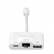 4smarts 3in1 Hub Lightning to Ethernet, USB-A and Lightning (white) 2