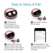 Padmate Tempo X12 TWS In-Ear Headset - безжични Bluetooth слушалки с микрофон за мобилни устройства (розово злато)  7