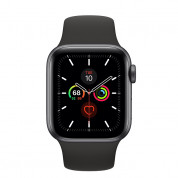 Apple Watch Series 5 GPS, 40mm Space Grey Aluminium Case with Black Sport Band - умен часовник от Apple