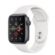 Apple Watch Series 5 GPS, 44mm Silver Aluminium Case with White Sport Band - умен часовник от Apple 1