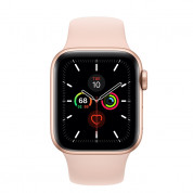 Apple Watch Series 5 GPS, 44mm Gold Aluminium Case with Pink Sand Sport Band - умен часовник от Apple