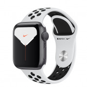 Apple Watch Nike Series 5 GPS, 40mm Silver Aluminium Case with Pure Platinum/Black Nike Sport Band - умен часовник от Apple  1