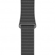 Apple Black Leather Loop Medium - оригинална кожена каишка за Apple Watch 42мм, 44мм, 45мм, Ultra 49мм (черен)